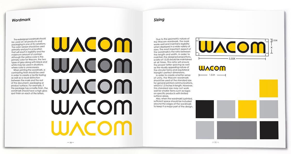 wordmark and sizing page