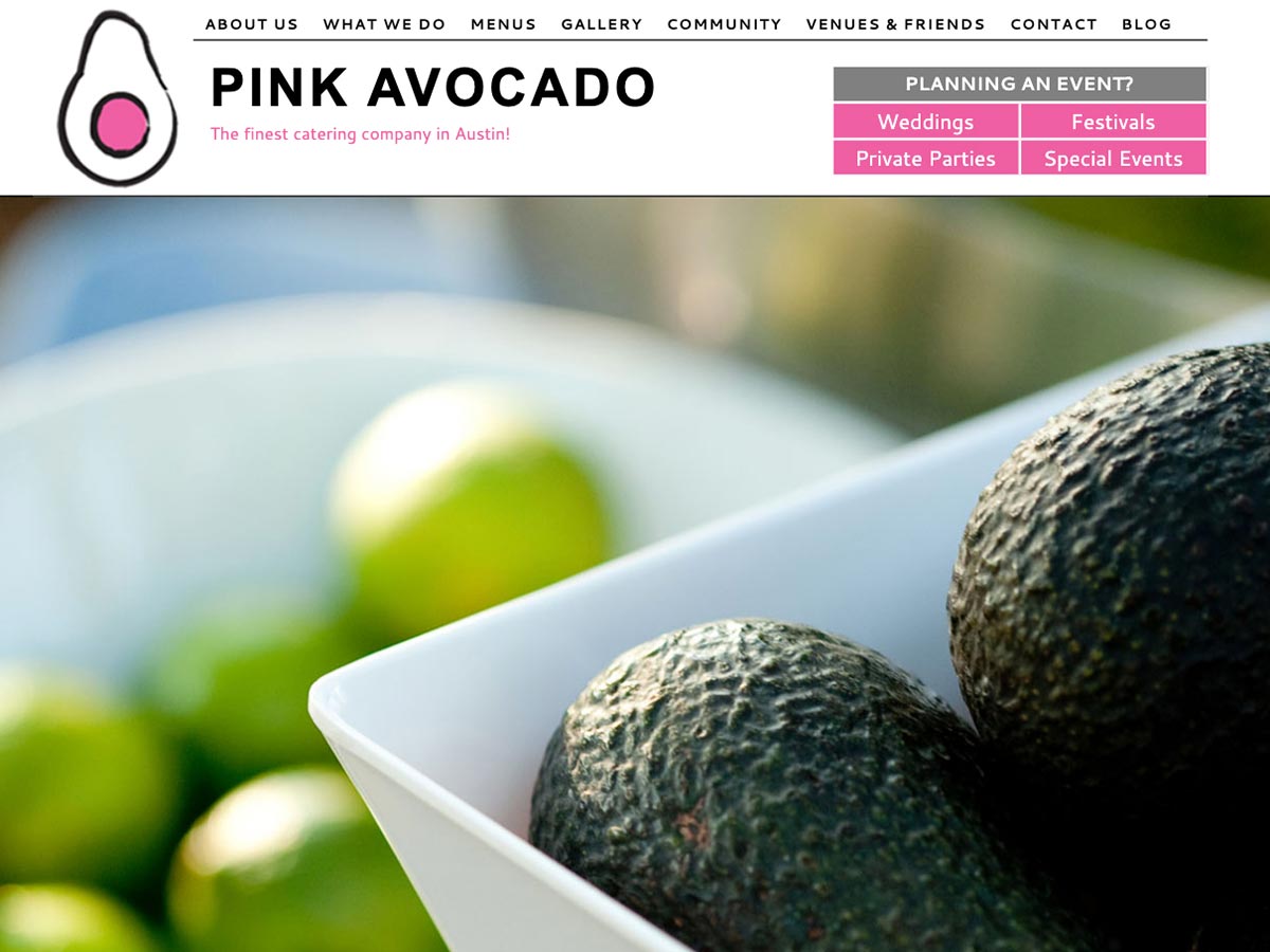 Pink Avocado Catering Website