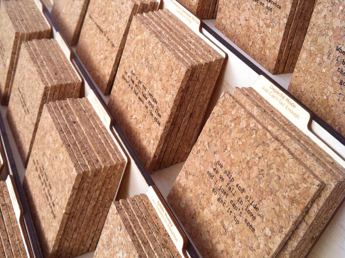 coasters in the display