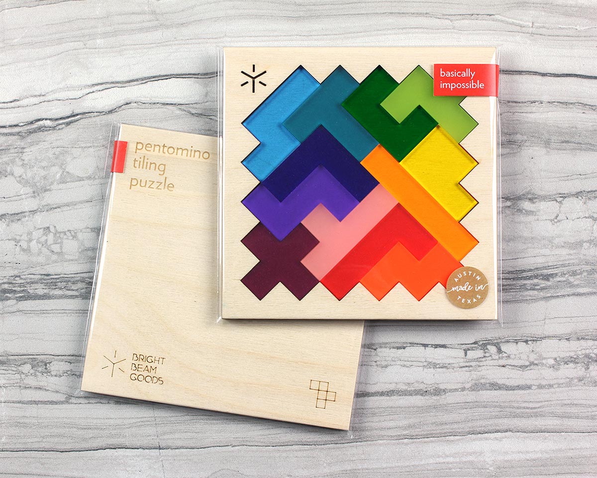 square pentomino in packaging