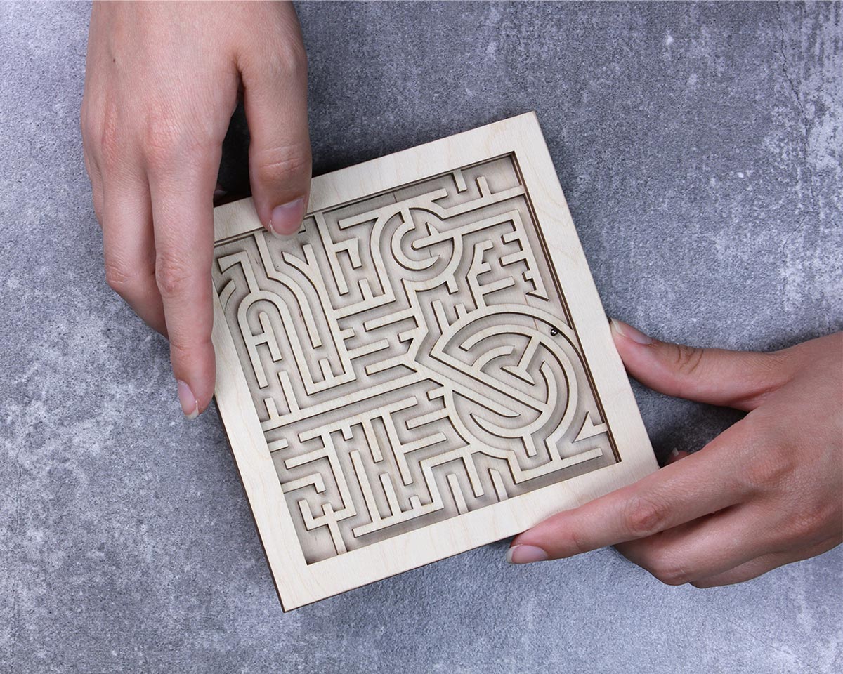 rolling maze in packaging