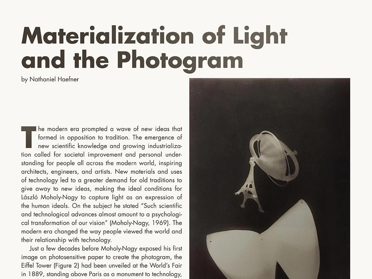 Materialization of Light and the Photogram
