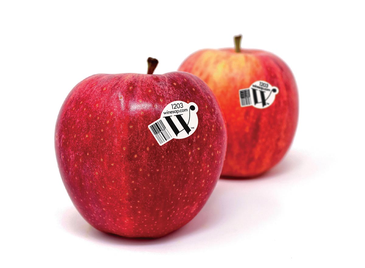 apples with sticker